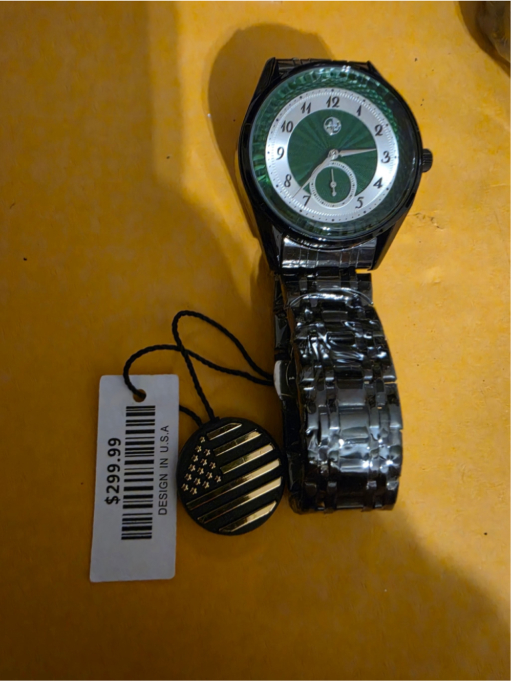 AJ Quality Watches USA Sun-Timer 42M-002 Green Watch NWT $299.99 Tag